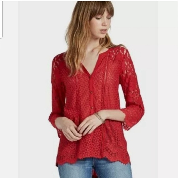 Lucky Brand Tops - Lucky Brand Lace Mix 3/4 Length Sleeve size XS Top